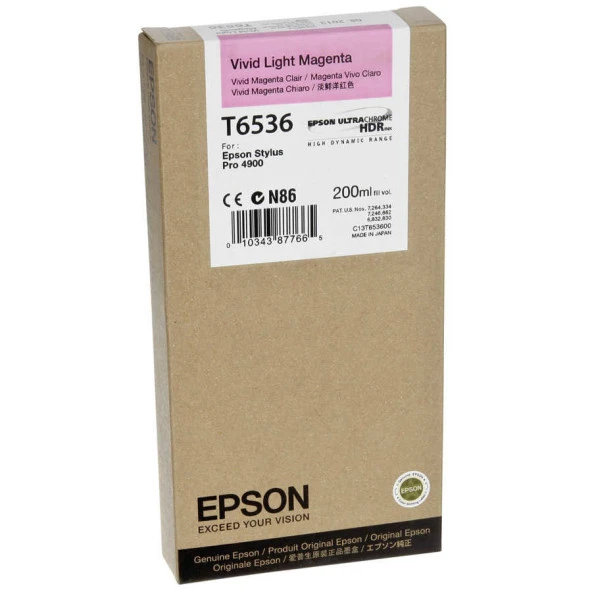 Tonersepeti Epson T6536-C13T653600 Orjinal Açık Kırmızı Kartuş