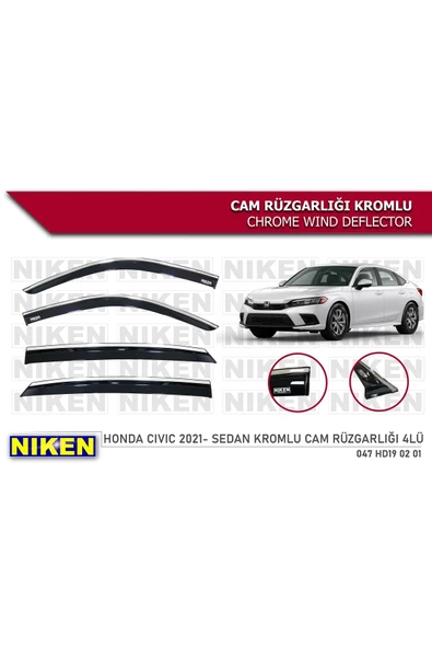 Honda Civic 2021-2023 Kromlu Cam Rüzgarlığı