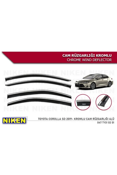 Toyota Corolla 2019- Kromlu Cam Rüzgarlığı ürün görseli