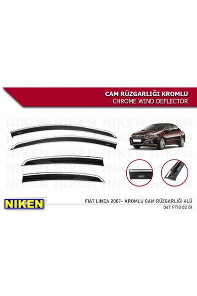 Fiat Linea 2007- Kromlu Cam Rüzgarlığı ürün görseli