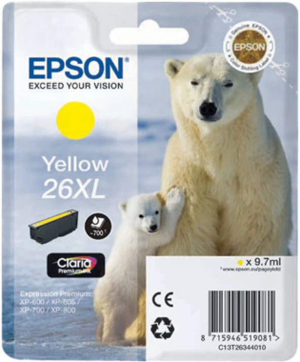 Tonersepeti Epson T26XL C13T26344020 Orjinal Sarı Kartuş