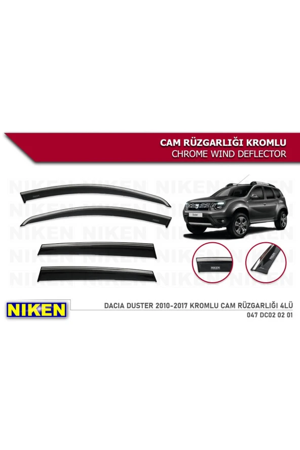 Dacia Duster 2010-2017 Kromlu Cam Rüzgarlığı