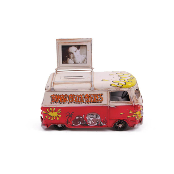 Dekoratif Metal Minibüs Çerçeveli ve Kumbaralı 1304E-3831 Model-M78 - 5