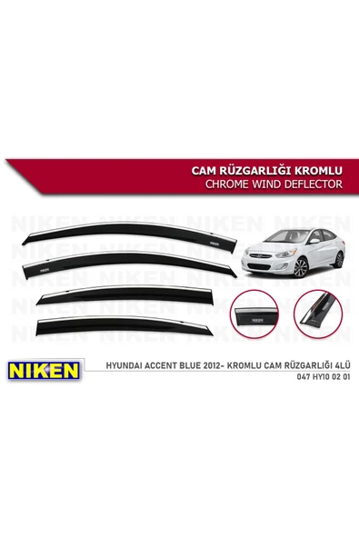 Hyundai Accent Blue 2012-2023 Kromlu Cam Rüzgarlığı