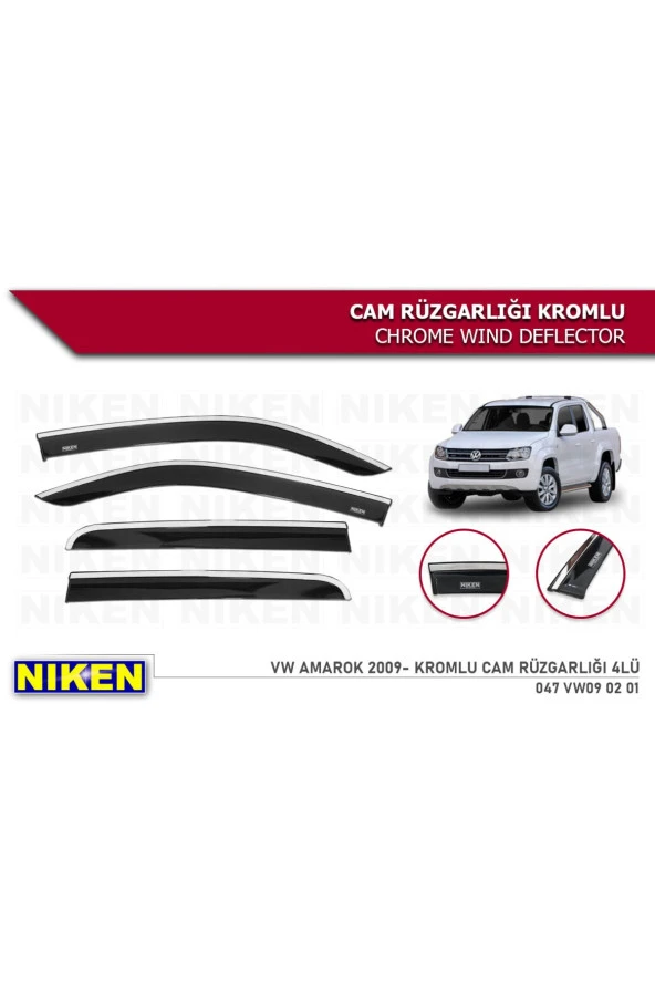 Volkswagen Amarok 2009-2020 Kromlu Cam Rüzgarlığı