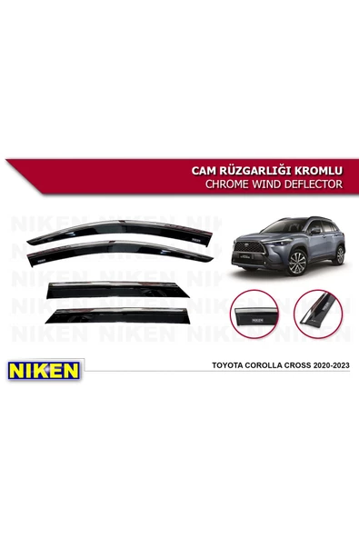 Corolla Cross 2020-2023 Kromlu Cam Rüzgarlığı Uyumlu