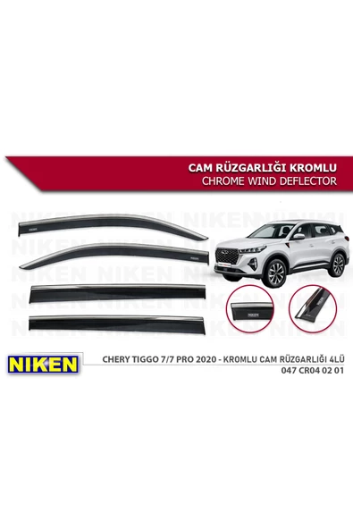 Chery Tiggo 7 Pro 2020-2023 Kromlu Cam Rüzgarlığı