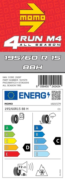 Momo 195/60 R15 88H M4 Four Season Oto Dört Mevsim Lastiği ( Üretim Yılı: 2024 ) - 4