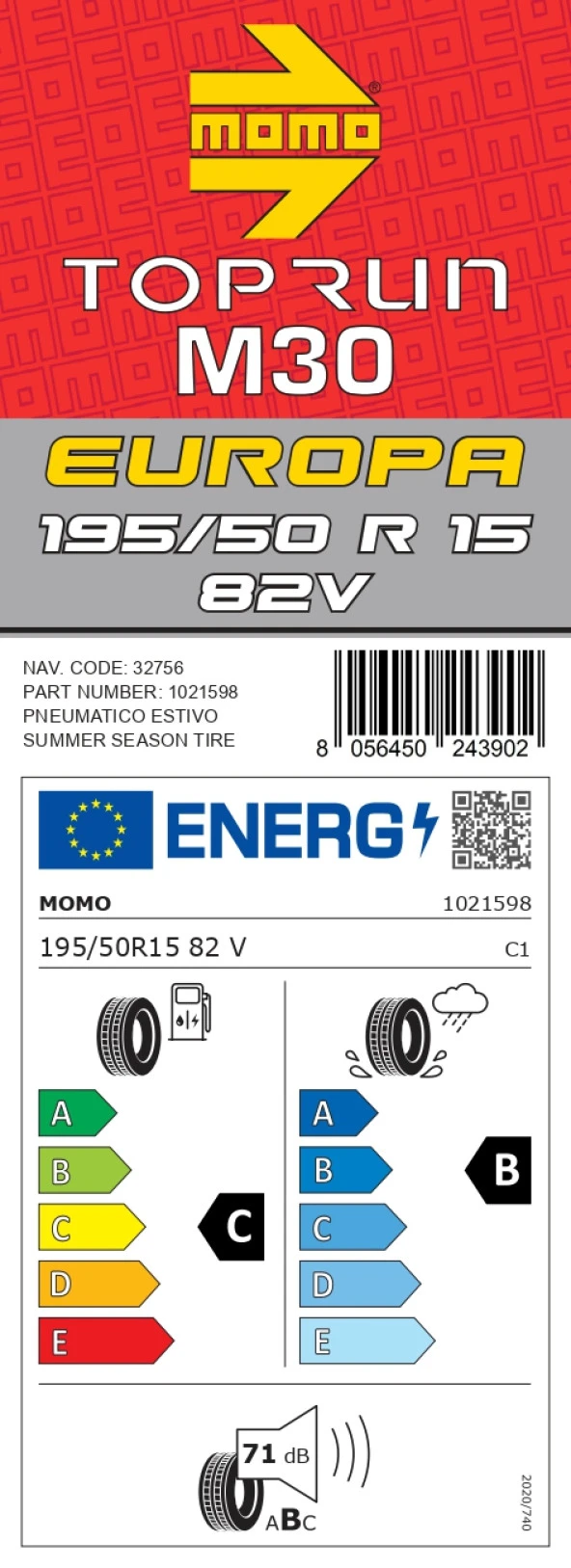 Momo 195/50 R15 82V M30 Toprun Oto Yaz Lastiği (Üretim Tarihi: 2024) - 4