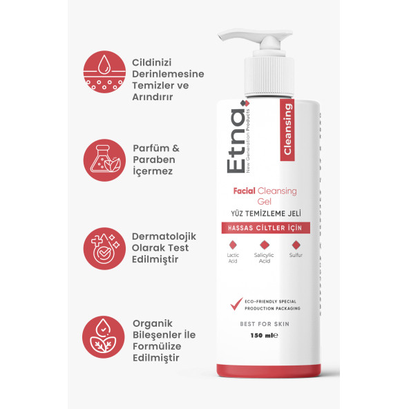 Etna Pharma Facial Cleansing Yüz Temizleme Jeli 150 ML - 3
