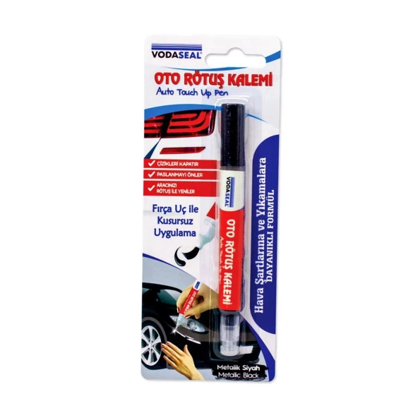 Vodaseal Araç Oto Rötuş Çizik Kalemi Metalik Siyah Boya Kalemi - 2