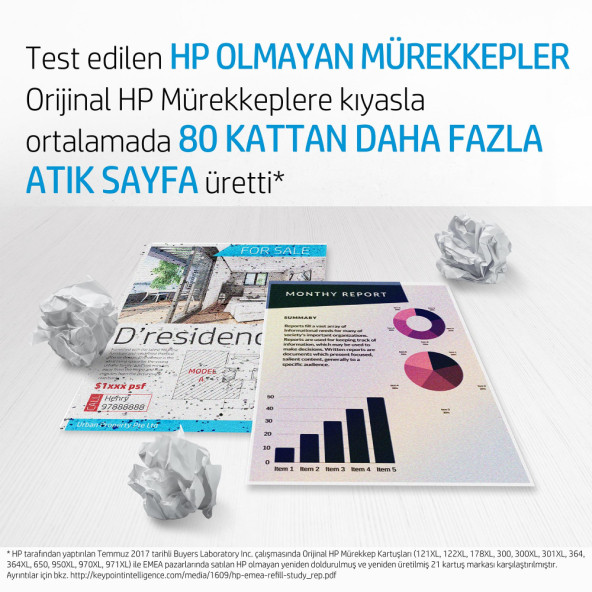 HP 653 Mürekkep Kartuşu Siyah 3YM75AE - 5