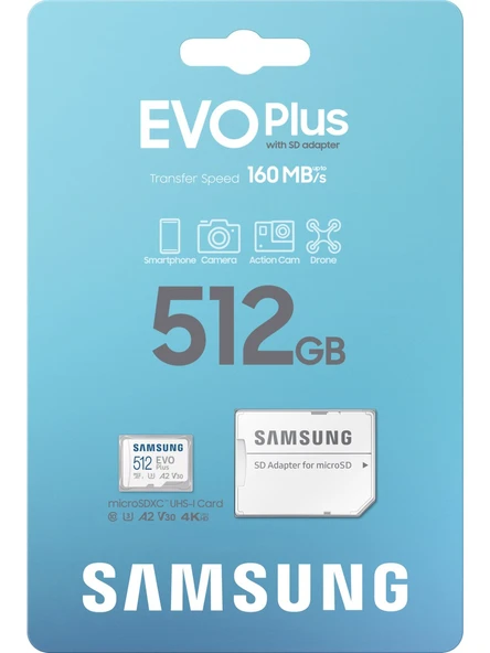 Samsung Evo Plus 512GB Microsd Hafıza Kartı MB-MC512SA/TR