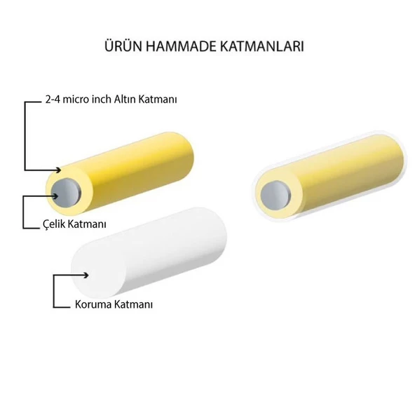 Çelik Halaka Küpe Çift Renk Altın Kaplama Küpe UNK-719 - 7