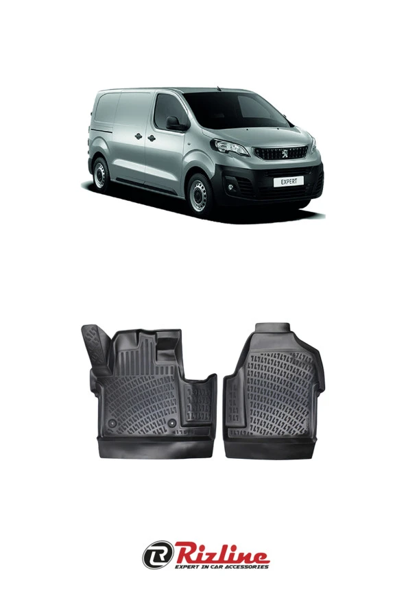 Peugeot Expert 2017-2023 Siyah 3D Havuzlu Paspas