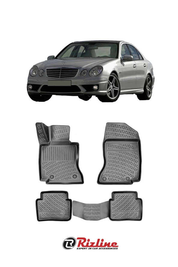 Mercedes E Serisi W211 2003-2009 Siyah 3D Havuzlu Paspas