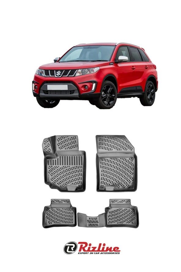 Suzuki Vitara 2015-2023 Siyah 3D Havuzlu Paspas