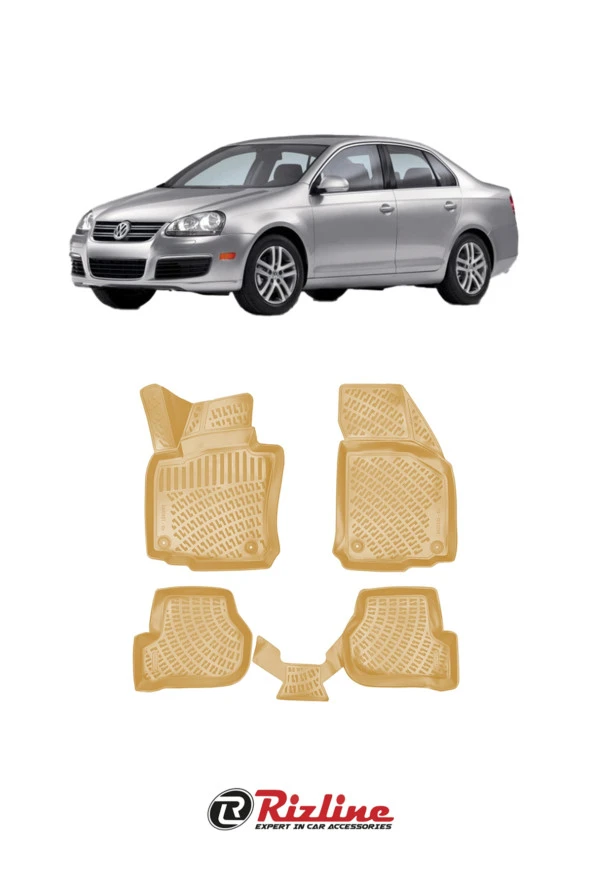 Volkswagen Jetta 2005-2011 BEJ 3D Havuzlu Paspas