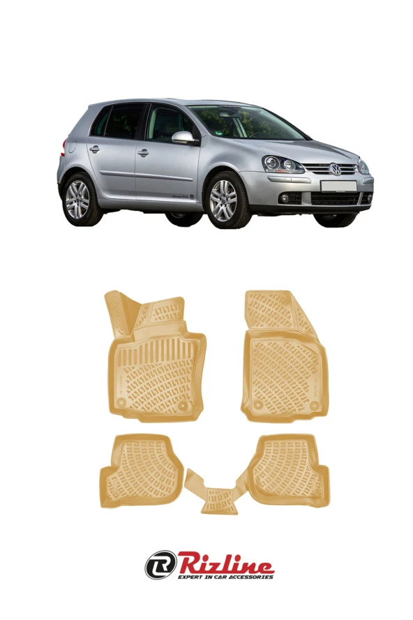 Volkswagen Golf 5 2003-2010 BEJ 3D Havuzlu Paspas