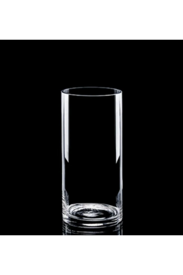 Silindir Cam Vazo Dekoratif El İmalati Orta 29X14 cm - 2