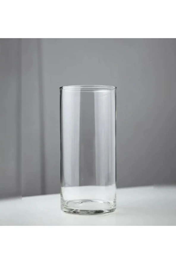 Silindir Cam Vazo Dekoratif El İmalati Orta 29X14 cm - 4