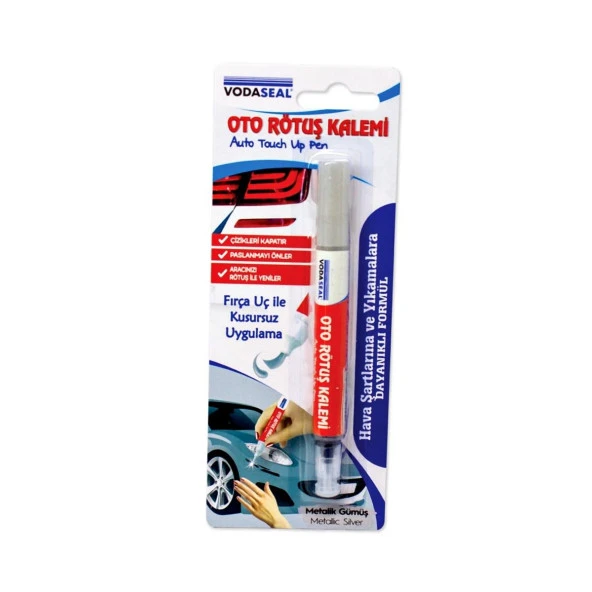 Vodaseal Araç Oto Rötuş Çizik Kalemi Metalik Gümüş Boya Kalemi - 2