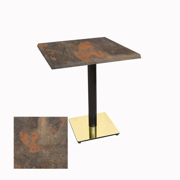 Karanfil Werzalit Gold Kare Masa 80X80 - Metalic Oxid1 ürün görseli