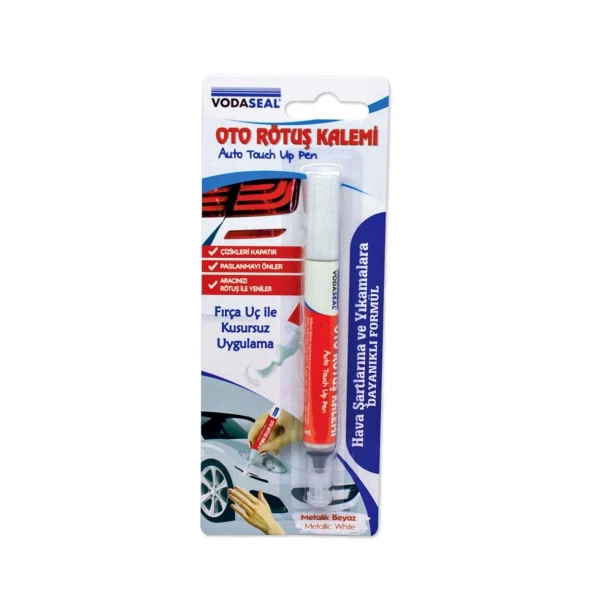 Vodaseal Araç Oto Rötuş Çizik Kalemi Metalik Beyaz Boya Kalemi - 2