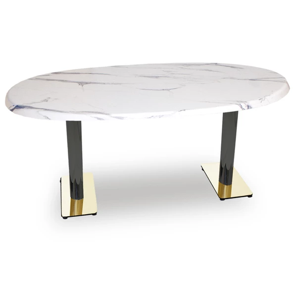 Karanfil Werzalit Gold Oval Masa 94x146 - Afyon Mermer