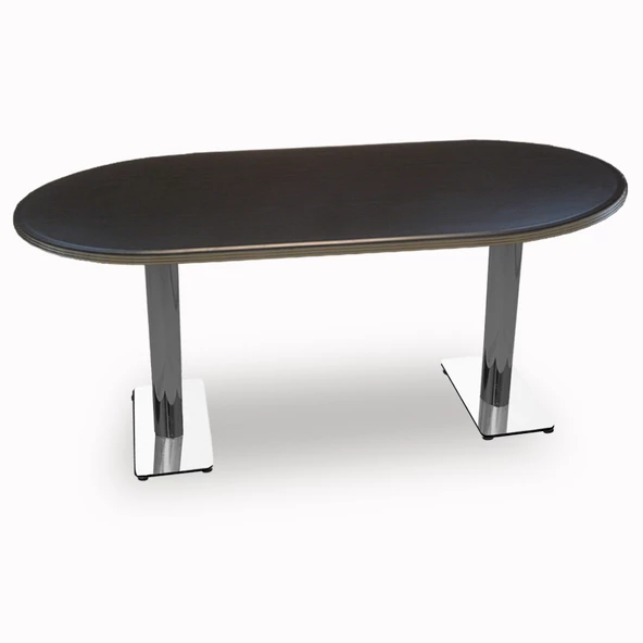 Karanfil Werzalit Oval Masa 94x146 - Siyah ürün görseli