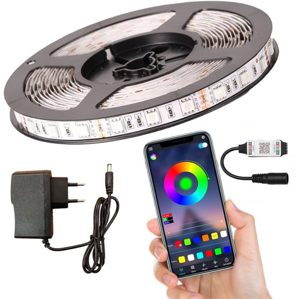 neeko Telefon Kontrollü Tv Arkası Yatak Odası Çocuk Odası Mutfak Rgb Şerit Led Tak Çalıştır 5 Metre - 5