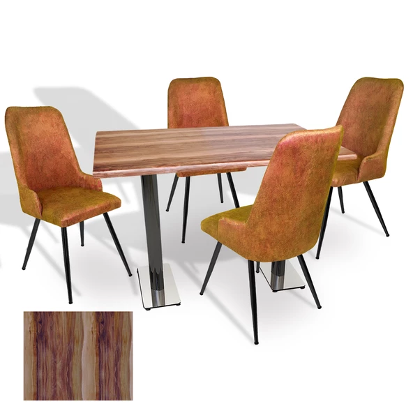 Karanfil Werzalit - Çırağan Masa Takımı (70x120) - (Indiana Wood - Kiremit)