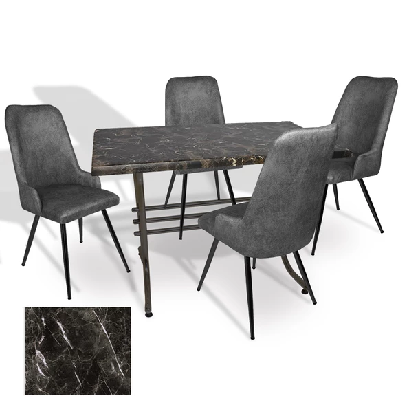 Japon Werzalit - Çırağan Mutfak Masa Takımı (80x140) - (Teramo - Füme) ürün görseli