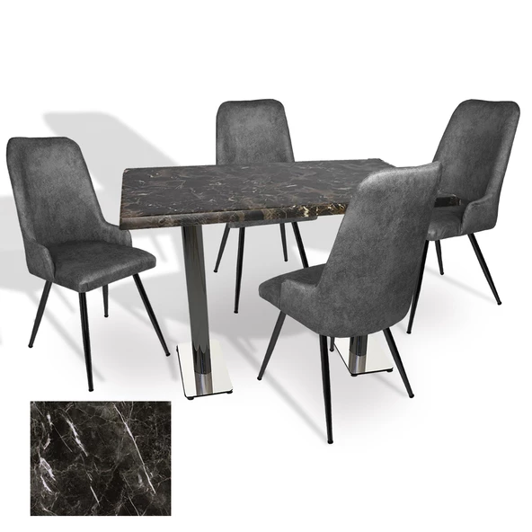 Karanfil Werzalit - Çırağan Masa Takımı (70x120) - (Teramo - Füme)