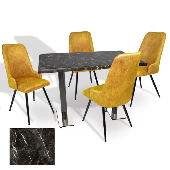 Karanfil Werzalit - Çırağan Masa Takımı (70x120) - (Teramo - Sarı)