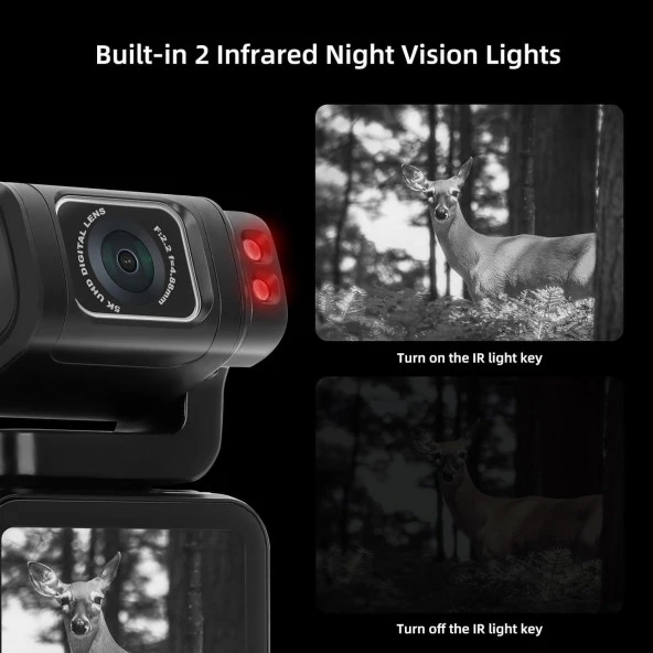 ORDRO Kamera 5K 56MP Video Kamera WiFi IR Gece Görüşlü Vlogging Kamera - 4