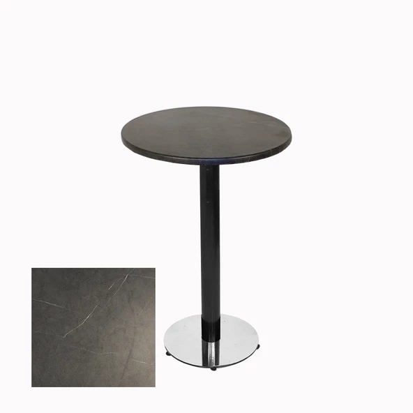 Bistro Masa (Karanfil Werzalit Yuvarlak Q 60cm)  - Grey Marble ürün görseli