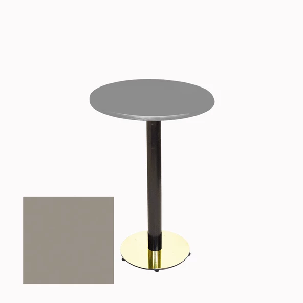 Bistro Masa (Karanfil Gold Werzalit Yuvarlak Q 60cm) - Koyu Gri