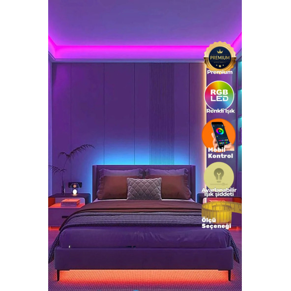 neeko Telefon Kontrollü Tv Arkası Yatak Odası Çocuk Odası Mutfak Rgb Şerit Led Tak Çalıştır 3 Metre - 2