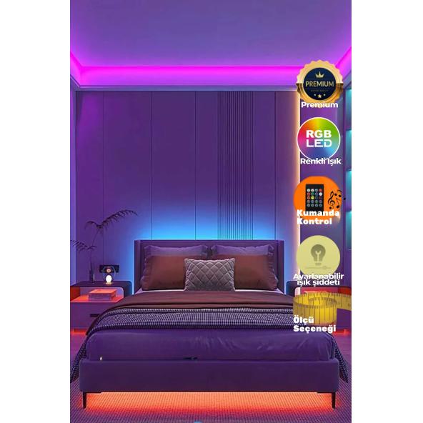neeko Sese Ve Müziğe Duyarlı Tv Arkası Yatak Odası Çocuk Odası Mutfak Rgb Şerit Led Tak Çalıştır 2 Metre - 2