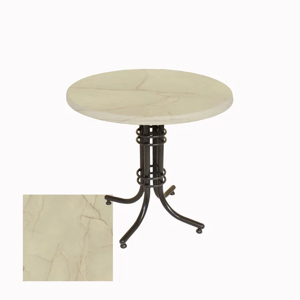 Buket Werzalit Yuvarlak ESB Mutfak Masası 80cm - Golden Marble