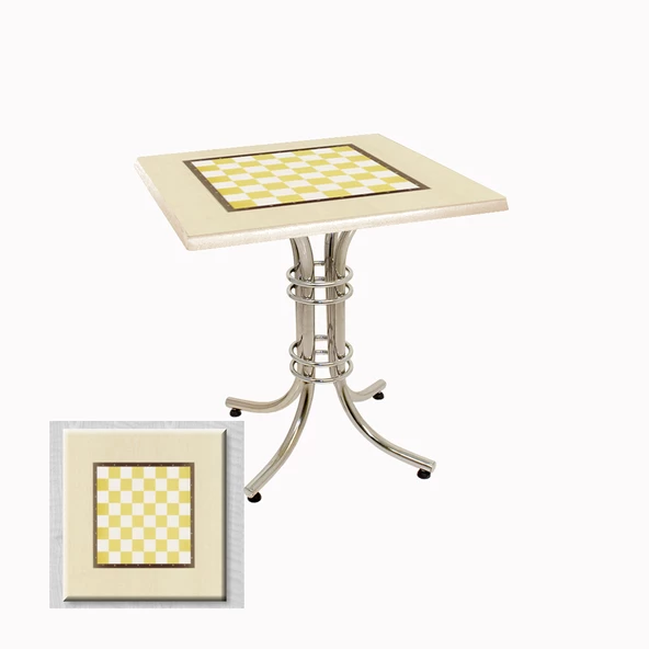 Buket Werzalit Kare Mutfak Masası 80X80 - Santranç Krem ürün görseli