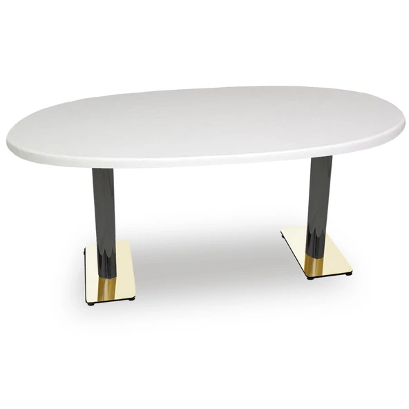 Karanfil Werzalit Gold Oval Masa 94x146 - Beyaz