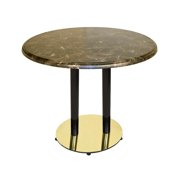 Karanfil Mega Werzalit Yuvarlak Gold Yemek Masası 107cm - Karacabey Marble