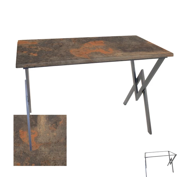 Anemon Werzalit Mutfak Masası 80x120 - Metalic Oxid 1 ürün görseli