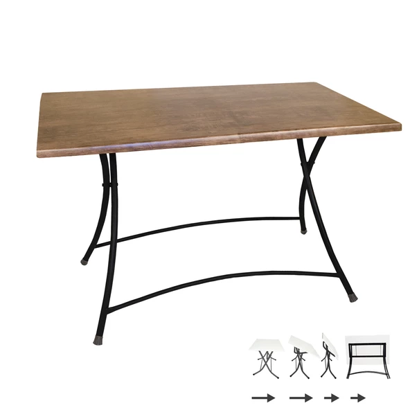 Modern Katlanır Werzalit Tabla Masa (80X120) - Rustik Dark ürün görseli