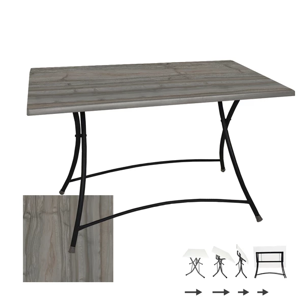 Modern Katlanır Werzalit Tabla Masa (70x120) - Magma
