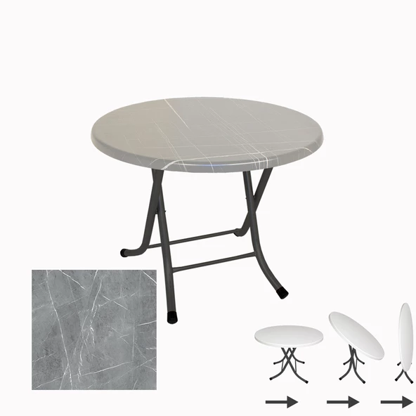 Klasik Katlanır Werzalit Yuvarlak Tabla Masa 90cm  - Light Temperado ürün görseli