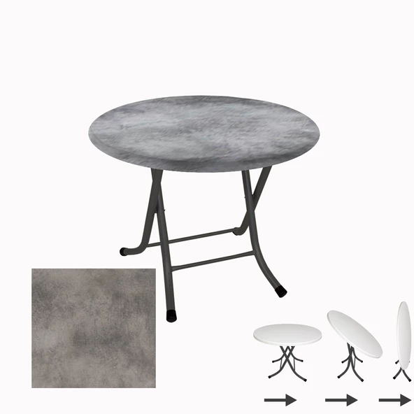 Klasik Katlanır Werzalit Yuvarlak Tabla Masa 80cm  - Copperfield ürün görseli