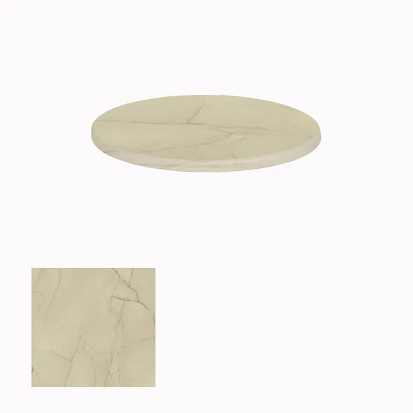 Werzalit Masa Tablası Yuvarlak 80cm - Golden Marble